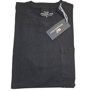 NWT Men’s Vineyard Vines Black Small Long Sleeve w/ Pocket T-Shirt